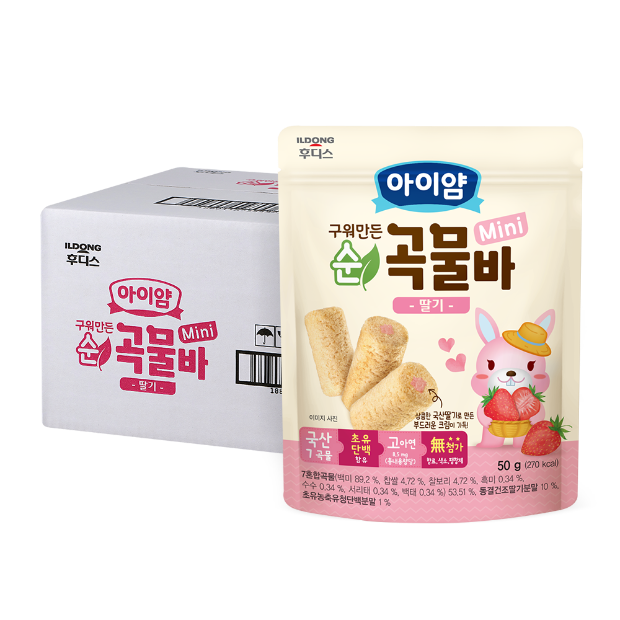아이얌 순곡물바 미니 딸기 50g×12개 / 1box