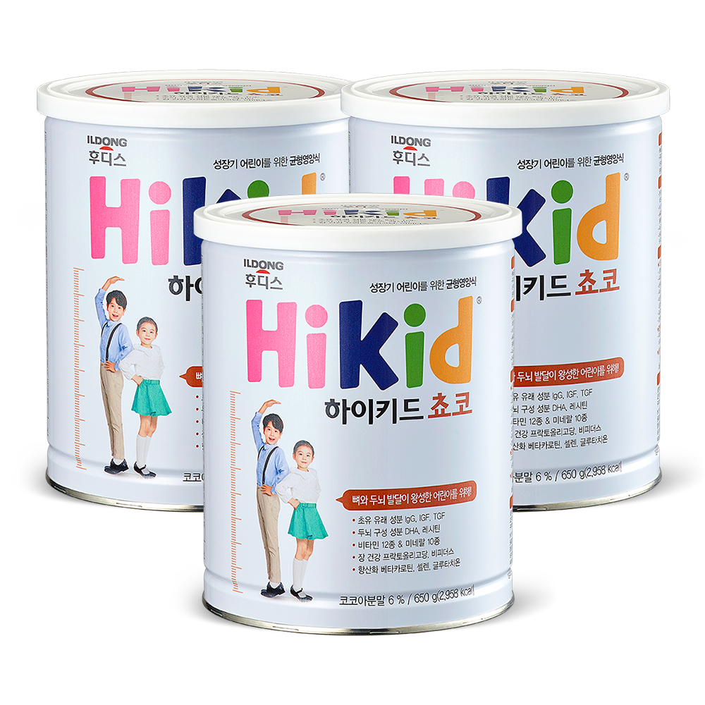 [정기배송] NEW 후디스 하이키드 쵸코(코코아맛) 3캔 (650g)