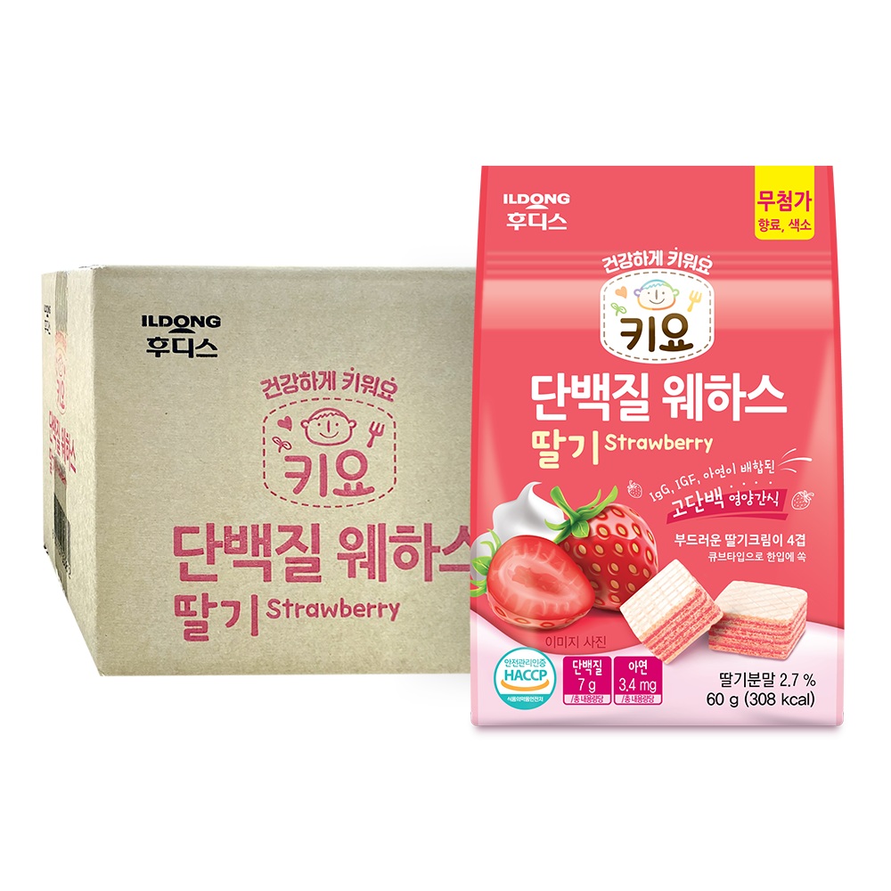 키요 단백질 웨하스 딸기 60g×12개입 / 1box