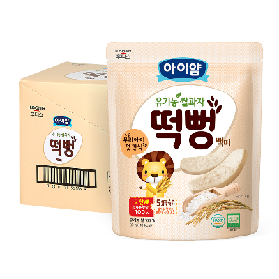 [타임세일] 아이얌 유기농쌀과자 백미떡뻥 1box - 6개입 (30g×6개)
