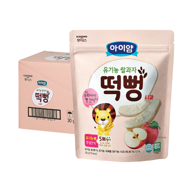 아이얌 유기농쌀과자 사과떡뻥 1box - 6개입 (30g×6개)