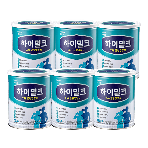 [후디스] 하이밀크 초유 균형영양식 6캔 (600g)