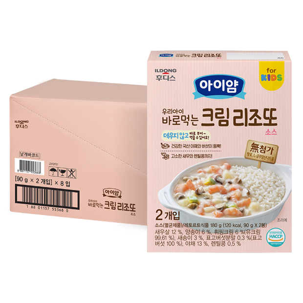 [아이얌] 순한 리조또 소스 크림 새우 버섯 180g×8개 / 1box
