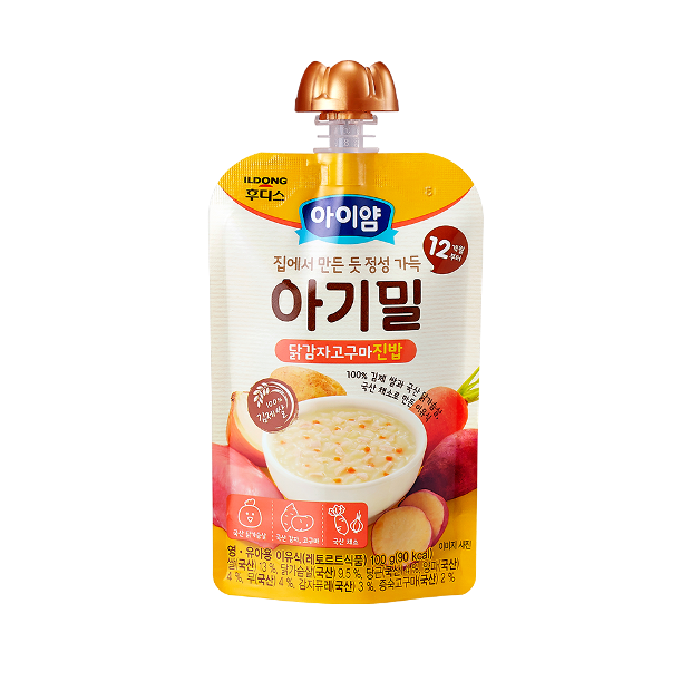 [아이얌] 아기밀 닭 감자 고구마 진밥 1파우치_12개월부터
