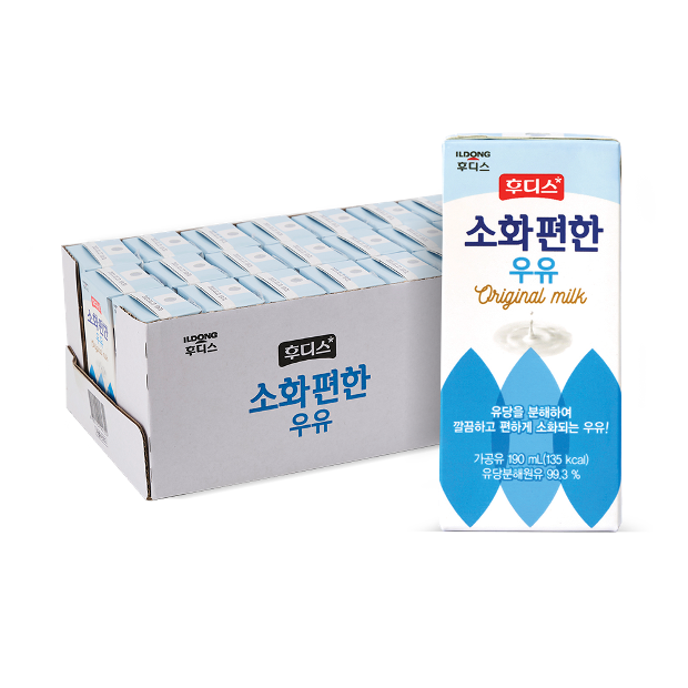 [후디스] 소화 편한 우유 오리지널 1박스(190ml*24입)